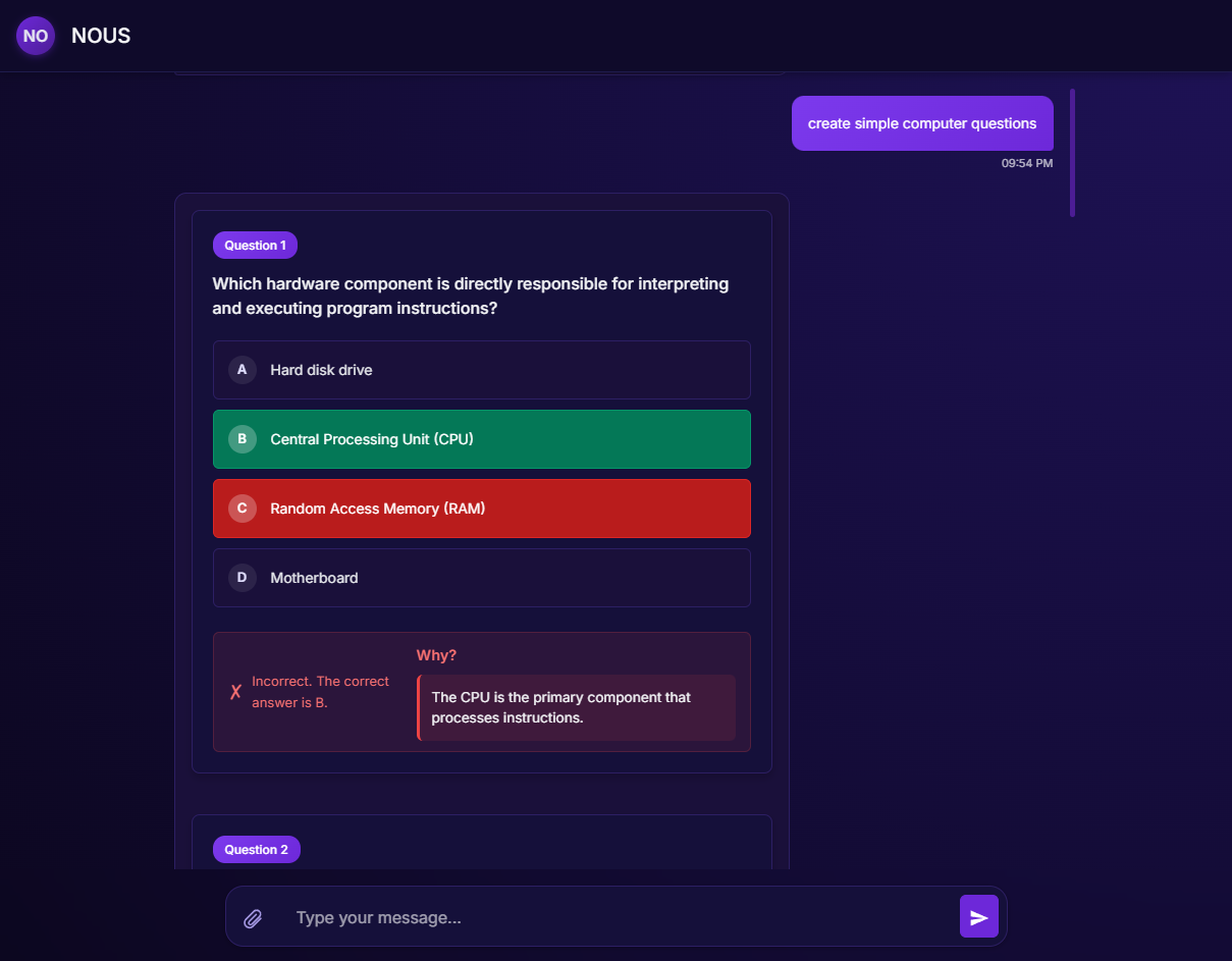 NOUS Project Screenshot